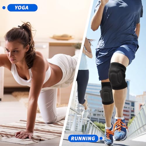 PLIKSUVER Knee Pads 20MM Thick Sponge Gardening Knee Pads Anti-Slip Volleyball Kneepads for Dancing, Garden, Cleaning (1 Pair) - 4