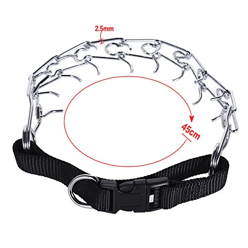 Festnight Dog Prong Collar Pets Training Pinch Engrenagem de aço inoxidável com comprimento ajustáve