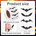 Bat Stickers Roll, 1.18in Self-Adhesive Halloween Black Bat Sticker Sparkly Halloween Label Party Decoration for Kids Cards Envelopes Invitations Scrapbooks Decal