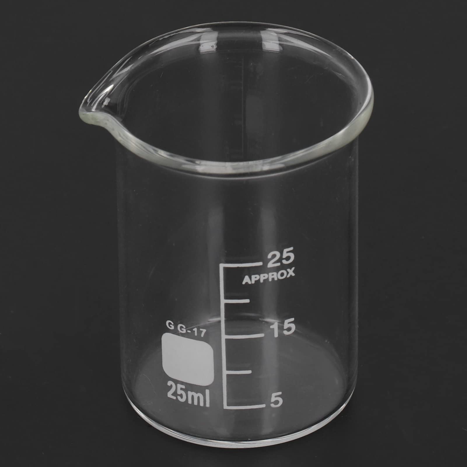 Set di Bicchieri in Vetro 10 Pezzi, Vetro Borosilicato con capacità di 25 Ml, Graduazioni Trasparenti, Forniture per Laboratorio di Chimica, Adatti a Progetti di Esperimenti