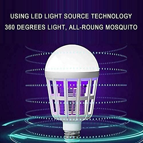2 Pack Bug Zapper Light Bulbs, 2 in 1 Mosquito Killer Bulb, UV LED Mosquito Fly Killer Light for Home Patio and Indoor