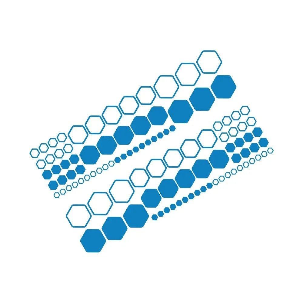 Dabhuoc Glossy Blue Car Honeycomb Combination Stickers Polygonal Waterproof Vinyl Decals Decoration Diy Side Body(Glossy Blue)
