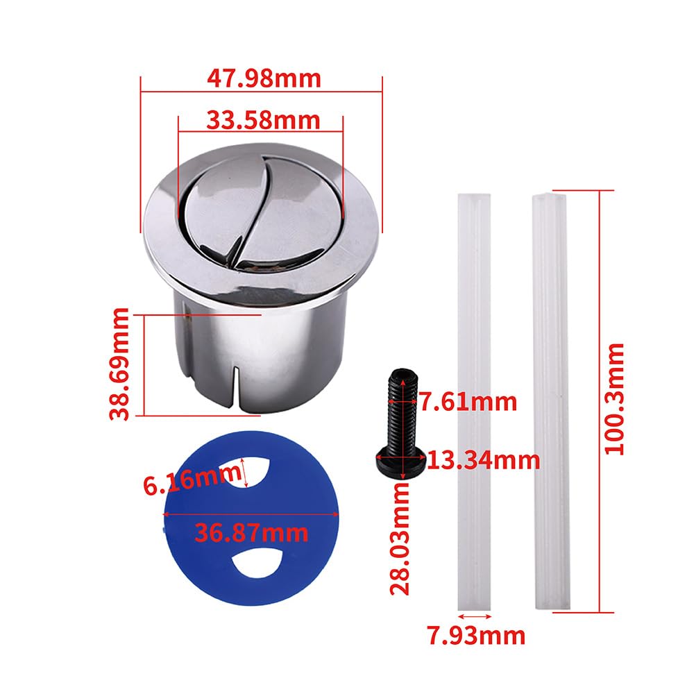 Pulsador doble para inodoro, 40 mm, compatible con D1D 822040001