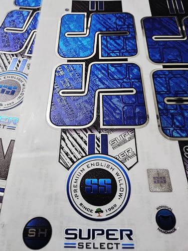 Image of Cottontail Cricket Bat Sticker | 4D SPRT English Willow Sports Fiber Tape Embossed Accessories | Blue