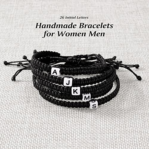 Nymerianoble Initial Bracelet For Men Women Initial J Letter Handmade Bracelets Rope Braided Mens Bracelet Initial Jewerly Birthday Gifts For Mom Her Girls #TOP5