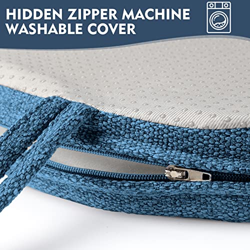 Oydas Chair Cushions For Dining Chairs Memory Foam Non Slip Chair Pads Seat Cushions For Kitchen Chairs With Ties, Machine Washable Cover 4 Pack Blue #TOP5