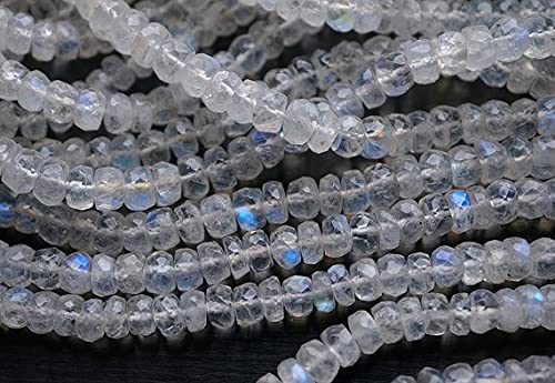 Rainbow Moonstone Faceted Rondelles de 6mm, gemmes rares pour haute joaillerie