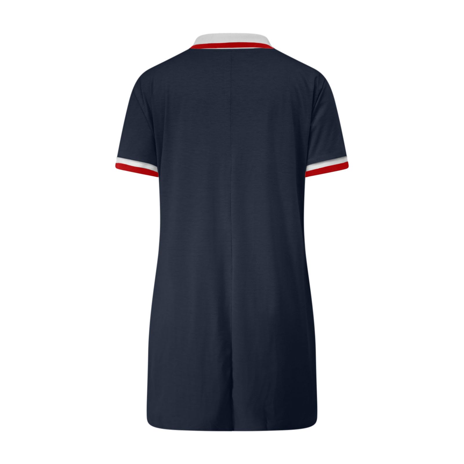 Robe polo pour femme - Mini robe d'été à revers - Longueur genou - Manches courtes - Couleur unie - Robe de golf courte avec poches - Légère et confortable - Robe de sport - Robe de tennis