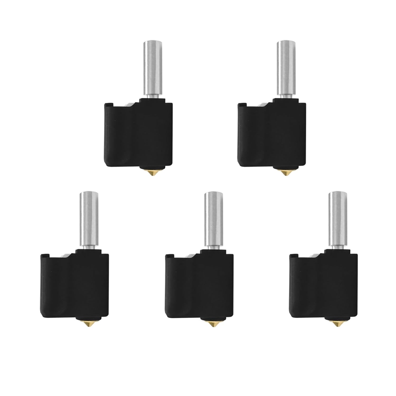 Original Flsun SR Super Racer Hotend Kit with 0.4mm Brass Nozzle for 3D Printer Print Head Hot End Kit with Silicone Sock Heatbreak Throat Tube Heater Block Support High Speed Printing (5 Pcs)