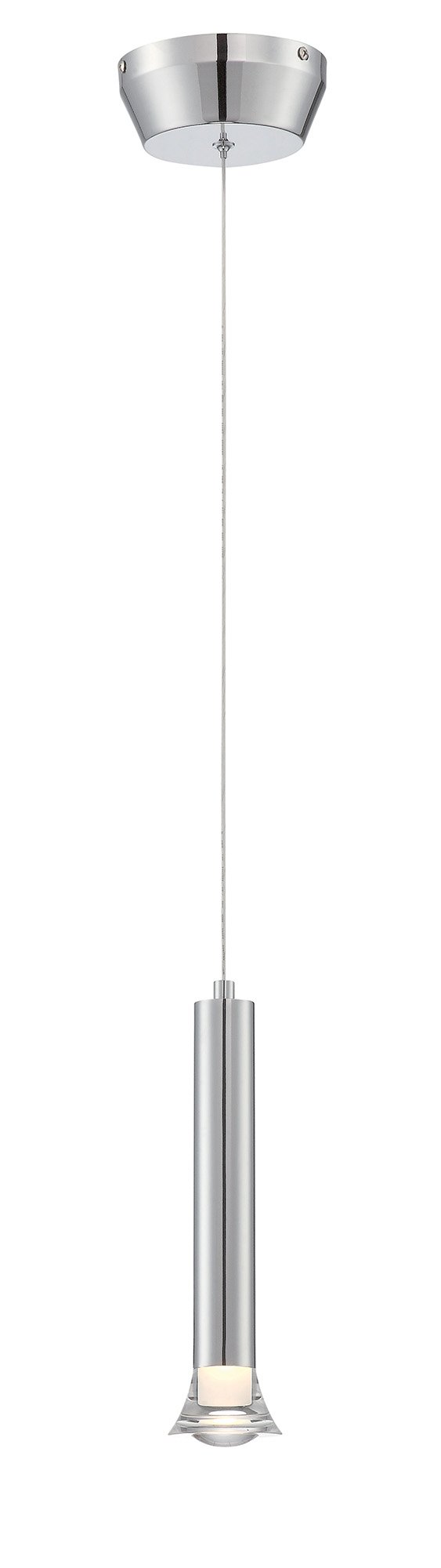 Lite Source Divina LED Pendant, Chrome Finish with Frost Shade