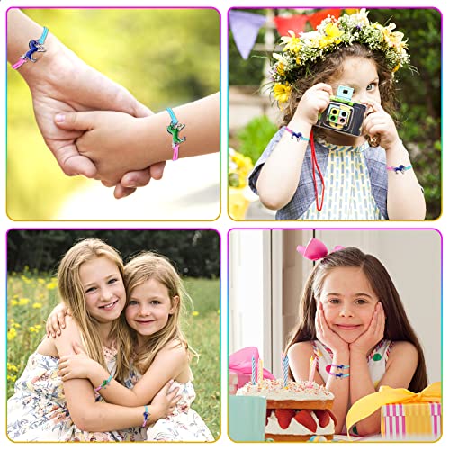 flintronic 2 Stück Pferde Armband, Stimmungsarmband mit Anhänger für Kinder, Wechselt die Farbe, Kinderarmband in leuchtenden Regenbogenfarben, Kindergeburtstag Gastgeschenke, für Jungen & Mädchen