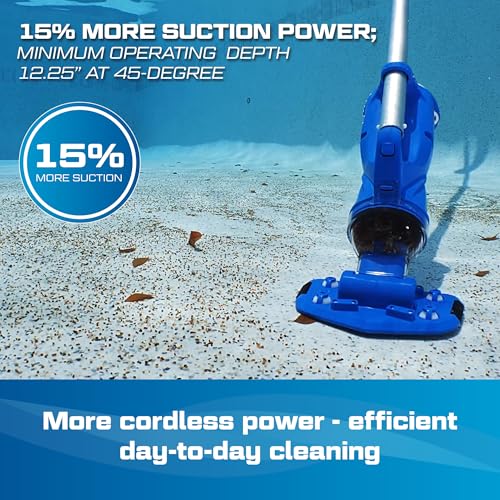 Image of POOL BLASTER Catfish Gen 2 Cordless Rechargeable Spa & Hot Tub Vacuum | Spa vacuum for hot tubs & spot cleaning small above ground pools, 45 minute runtime, compatible with standard 1.25 inch poles