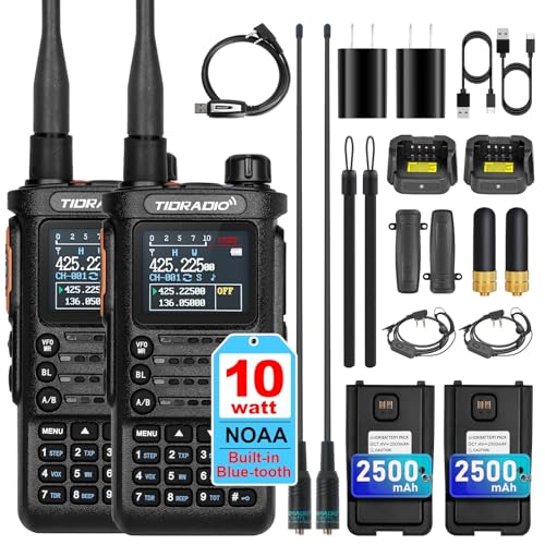 (2nd Gen) TIDRADIO TD-H8 10W HighPower Ham Radio Handheld,APP Programmable,Long Range Two Way Radio with 2500mAh Battery,Walkie Talkies Full Kit (2 Pack)