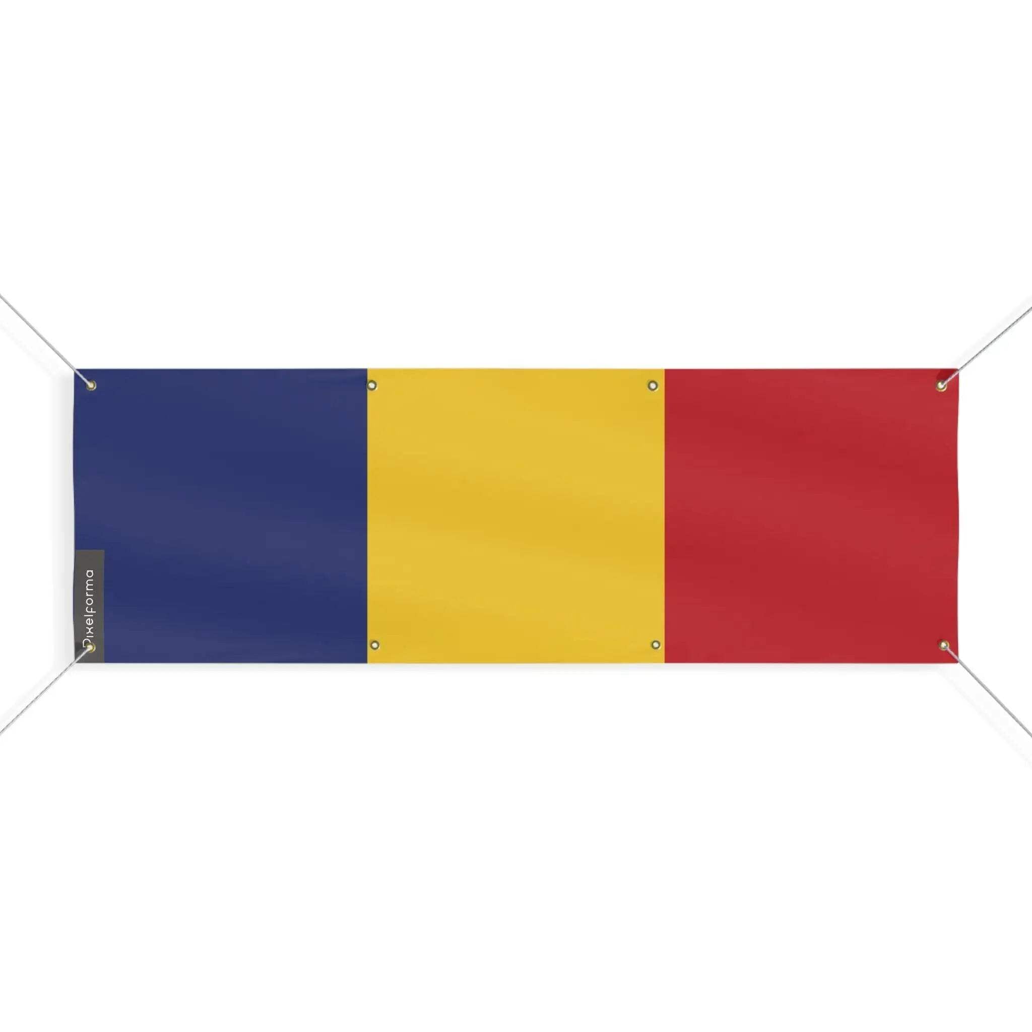 Drapeau de la Roumanie vertical pavillon roumain 80x240cm grand format avec oeillets