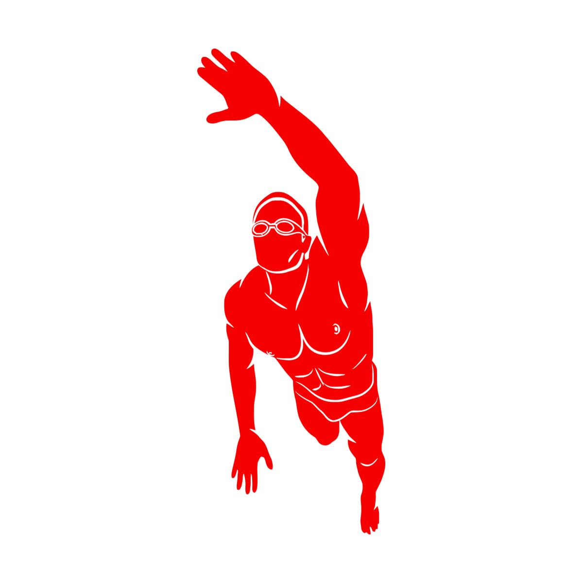 Lettering Stickers Swimming Logo Quote Man Swimming Fitnesscenter Swimming Pool Sport 47.3x120cm Equipped with Transfer Film kit Extra Large red
