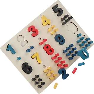 Gogogmee 1 Conjunto De Brinquedos De Combinação De Números Quebra-Cabeças De Madeira Brinquedos Educativos Para Crianças Matemática Placa Cognitiva Varas Placa Geometria