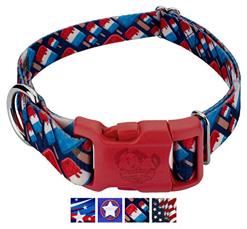 Country Brook Design - Deluxe Patriotic Popsicles Dog Collar - American Pride Collection