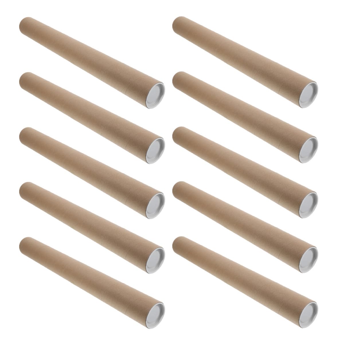 jojofuny 10 Stück Runde Versandhülsen aus Kraftpapier Stabile Pappröhren zum Schutz von Kunstdrucken und Bauplänen für Galerien und Verpackung