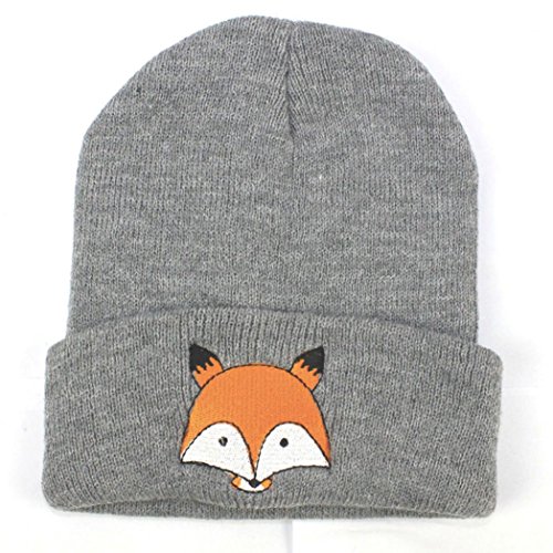 Baby Beanie, Misaky Boys Girls Hat Fox Cotton Hat Child Knitting Caps (Dark Gray)