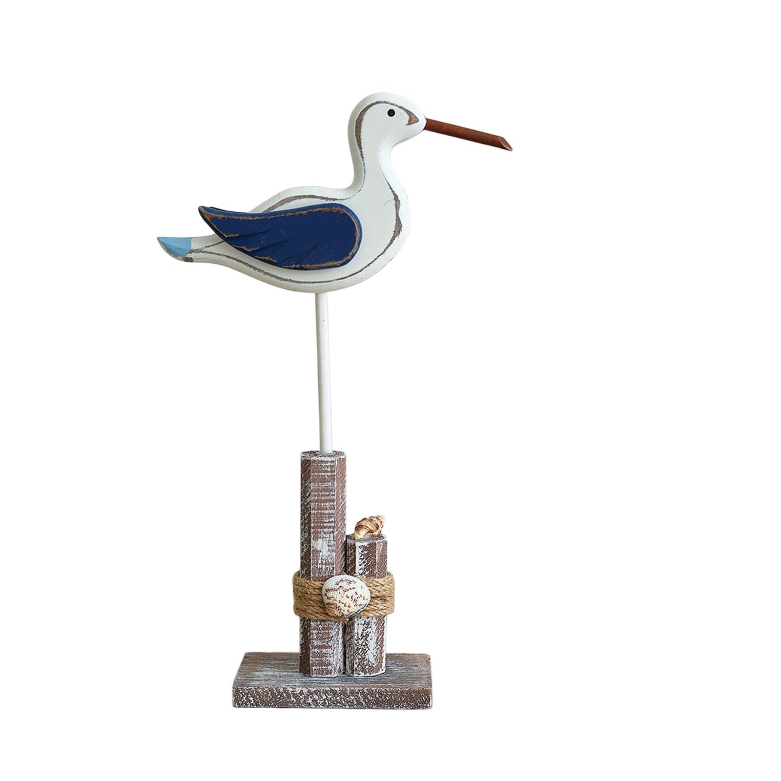alloneslife Wooden Seagulls Figurines Rustics Wood Sea Bird Sculpture Nauticals Decors Accents Decorative Ornament Coastal Decors Nauticals Home