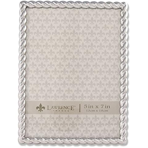 Lawrence Frames Rope Design Metal Frame, 5x7, Silver Cover