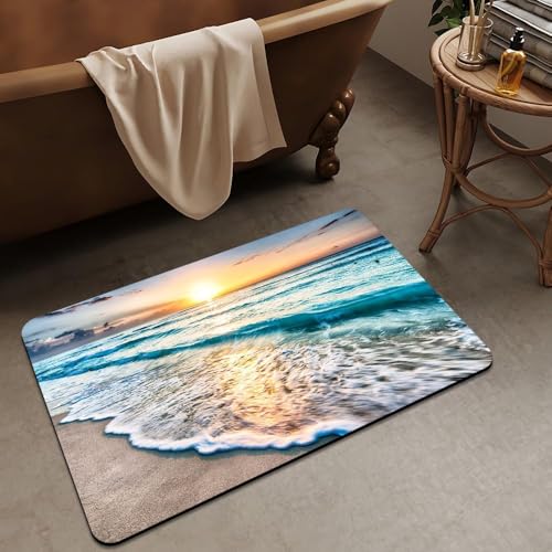 Image of Wazdorf 3D Bathroom Mat - Non Slip Water Absorbent Bathroom Mat Bathroom Easy Care Shower Rugs, Perfect for Home Office & Kitchen, Bathroom