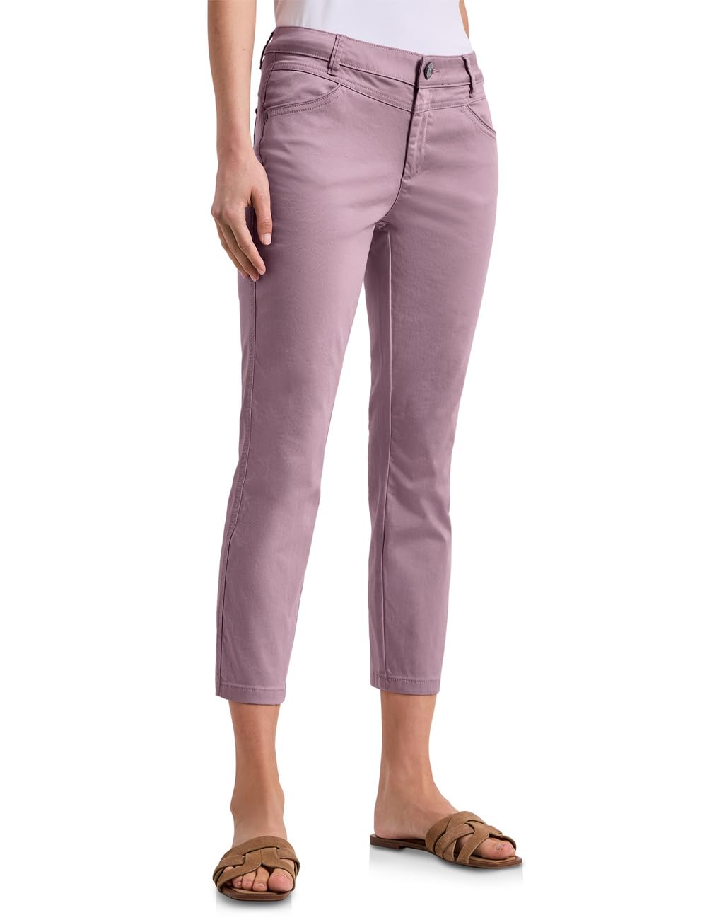 Street One Damen 7/8 Slim Leg Hose im Satin-Look 3818139