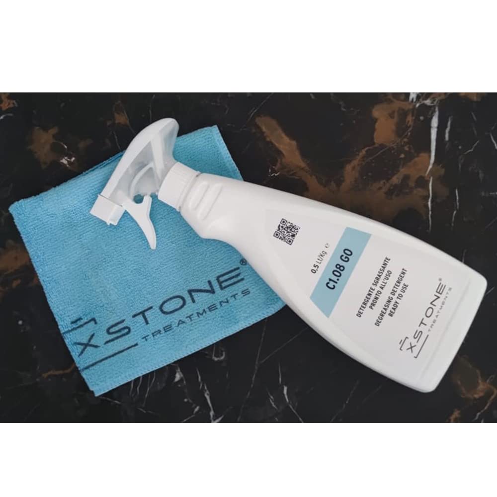 Detergente SGRASSANTE pronto alluso per PULIZIA PROFONDA DI TOP CUCINA/BAGNO, TAVOLI in pietra naturale ecc. Pack 3 x SPRAY da 0,5 Litri