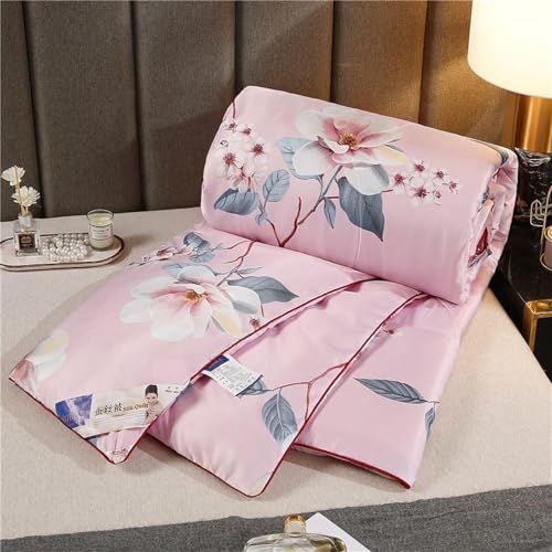 Edredón relleno de seda de lujo para cama doble suave tacto 150x200 4