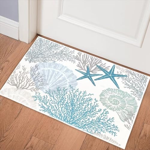 Tapete decorativo costero 60x90 cm azul lavable antideslizante miniatura 4