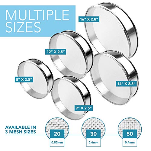 image for Vollum Stainless Steel Flour Sifter Fine Mesh Round Flour Sifter for B