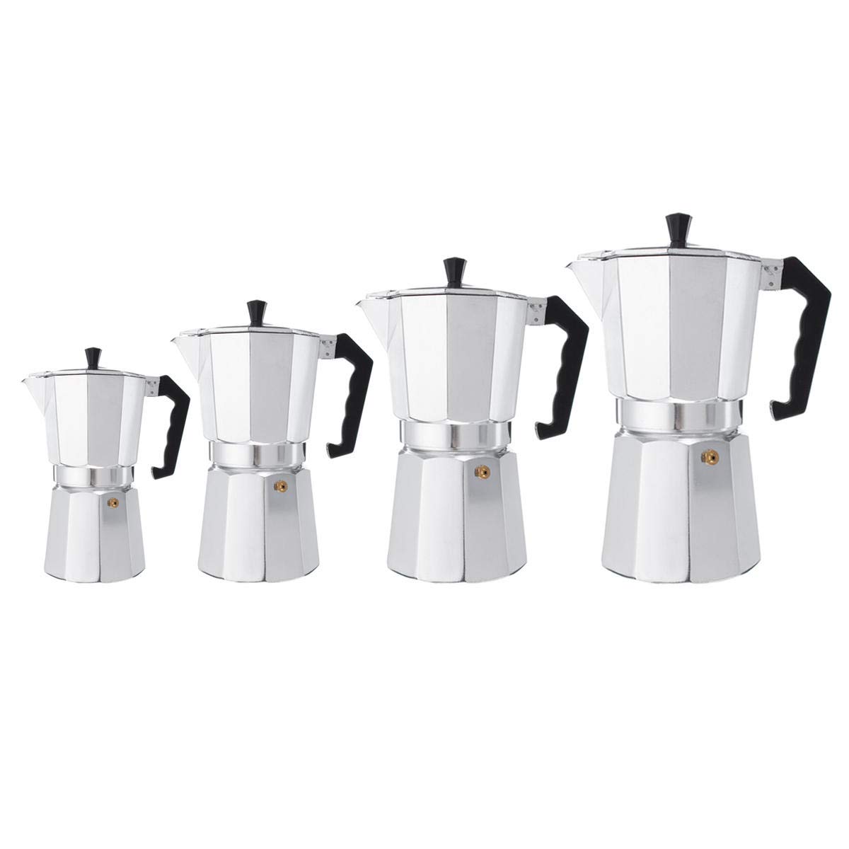 KingLan 3/6/9/12 Tazas Aluminio Espresso Moka Percolator Cafetera Portátil Stovetop Home DIY -600Ml