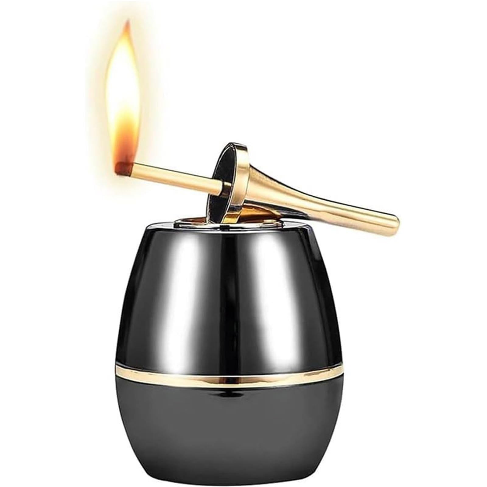 Match lighter, oil-electric hybrid, desktop kerosene soft flame lighter, USB rechargeable electric lighter, flame lighter, men's cool lighter, gift for father, husband and boyfriend(Black)