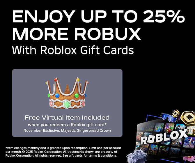 Roblox Physical Gift Cards, Multipack of 3 x $15 [Includes Free Virtual Item] [Redeem Worldwide]