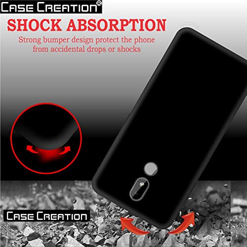 Image of Case Creation Compatible with Nokia 3.2 2019 Back case, Nokia 3.2 Slim Flexible Smart Look case with 360 Camera All Angle Protection (Pure Black)