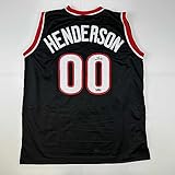Facsimile Autographed Scoot Henderson Portland Black Reprint Laser Auto Basketball Jersey Size Men's XL