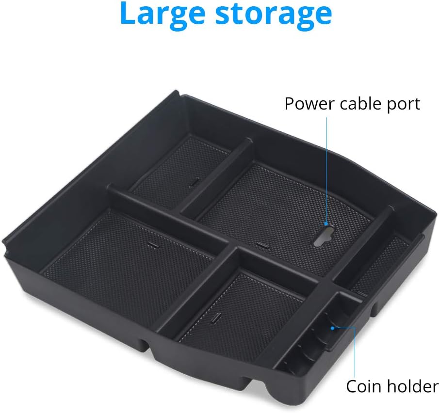 Compatible with Center Console Organizer Tray Ford F150 15 16 17 2015 2016 2017 Armrest Box Secondary Storage with A Car Cleaner Brush