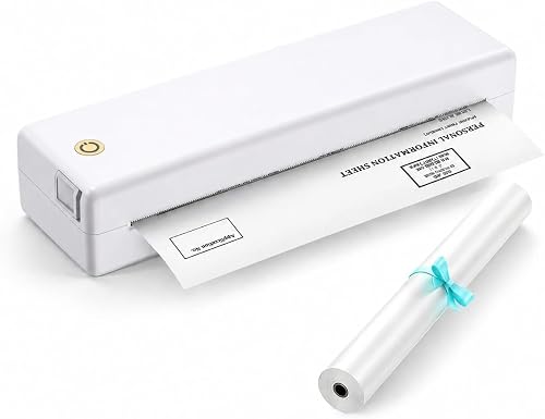 eSynic Imprimante Thermique Portable A4 Blanche Imprimante Mobil 