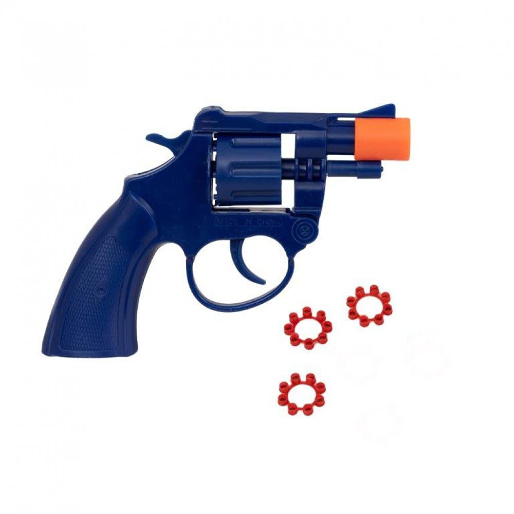 D.A.Y. Republic 8 Shot Ring Cap SWAT Mission Plastic Blue Toy Revolver