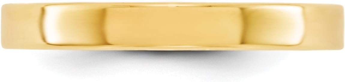 Solid 14k Yellow Gold 3mm Flat Wedding Band Ring for Men and Women Polished Lightweight Minimalist Unisex Ring Classic Stackable Band Traditional Plain Gold Commitment or Anniversary Jewelry