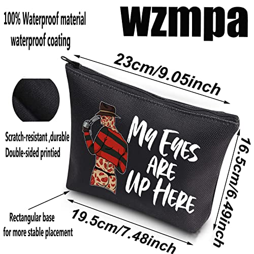 WZMPA Horror Movie Cosmetic Makeup Bag Horror Movie Inspired Gift My Eyes Are Up Here Zipper Pouch Bag For Women Girls (Eyes Up Here) - Image 2