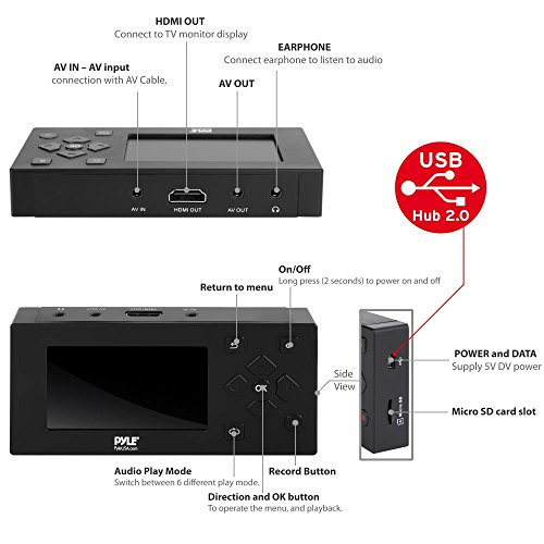 Pyle Video Game Capture Card - W/Lcd Monitor-Av Recorder, Hdmi Support, Full Hd 1080P Digital Media File Creation System W/Audio For Usb, Sd, Pc, Dvd, Ps4, Ps3, Xbox One, Xbox 360 And Wii - (Pvrc49) #TOP3