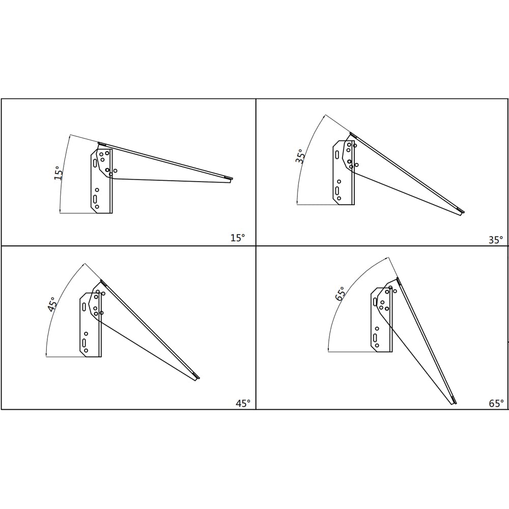 NUZAMAS Marco ajustable para soporte de mástil de panel solar; soporte de montaje de ángulo universal, poste de brazo único, soportes de pared y suelo hasta un tamaño de 300 mm