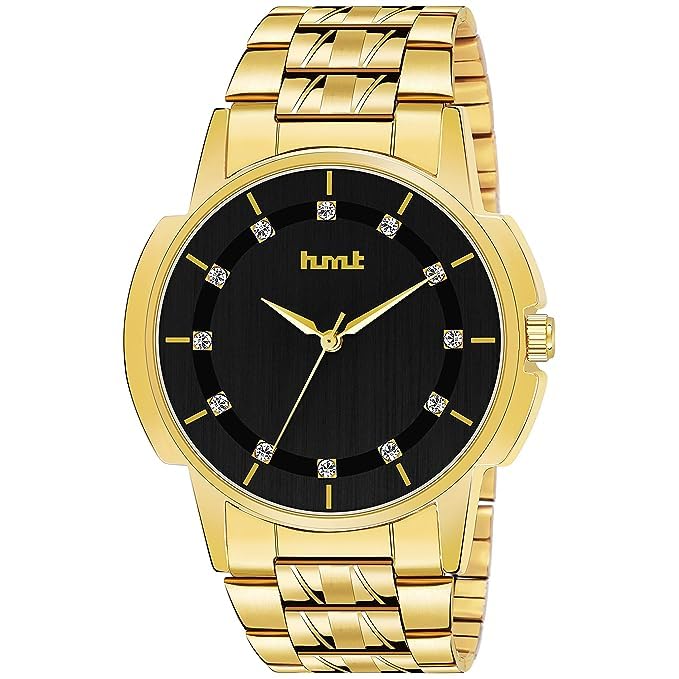 Analogue Stylish & Classic Watch for Boys & Men, Long Life Gold Plated Stone Studded Dial Suitable for All Occassions and Events. (White) (B0CD87T2S8) Amazon Price History, Amazon Price Tracker