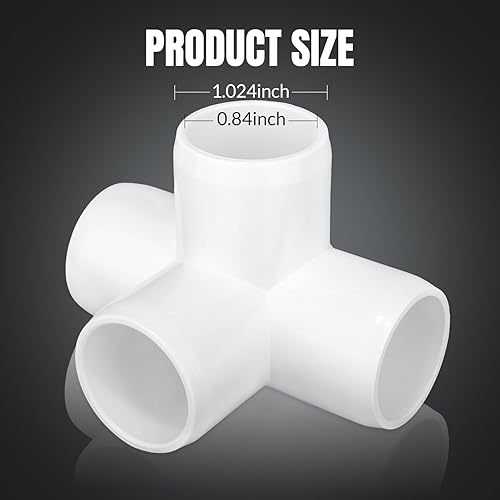 Miniatura 39 de Paquete de 12 accesorios de tubería de PVC de 3/4 pulgadas de 90 grados, conectores de tubería de PVC de grado recto de 2 vías para muebles, 2 vías