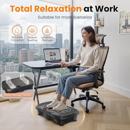 Image of KEIKEN Vibration Plate Exercise Machine for Weight Loss Full Body Fat Burner & Shaker with Magnetic Acupressure Surface, Resistance Bands &Remote Control Home Gym Fitness Equipment (150 KG Capacity)