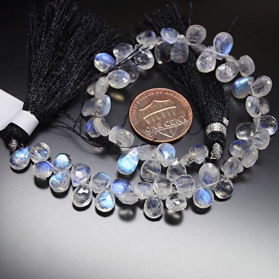 Pierre de lune bleu rainbow perles en vrac facettées pour loisirs créatifs