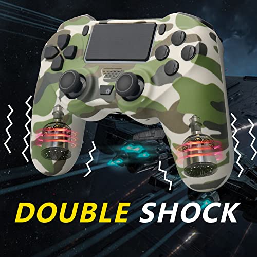 Ysokk 2 Pack Wireless Controller For Ps4, Wireless Remote Control Compatible With Playstation 4/Slim/Pro,With Double Shock/Audio/Six-Axis Motion Sensor(Camo Grey+Camo Green) #TOP4