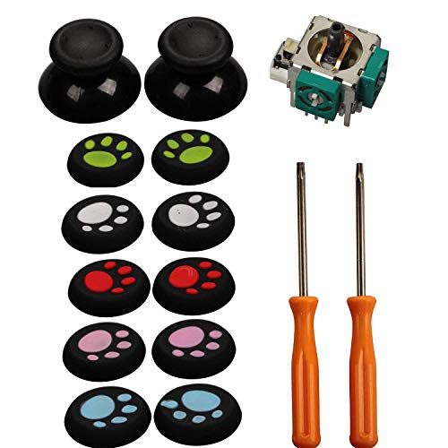 Timorn 3D Joystick Wireless Controller Rocker+ 3D Thumb Stick Grip Cap Cover+ Cat’s