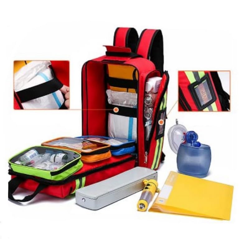 Zaino di pronto soccorso certificato - adatto al primo soccorso - zaino per paramedico e infermiere domiciliare - zaino medico sportivo - zaino waterproof